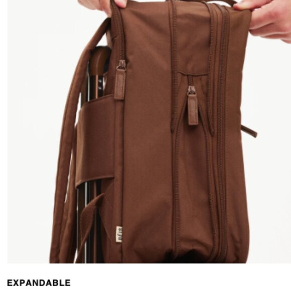 The Expandable Backpack  in Atlas Pink. BEIS - Picture 8 of 9